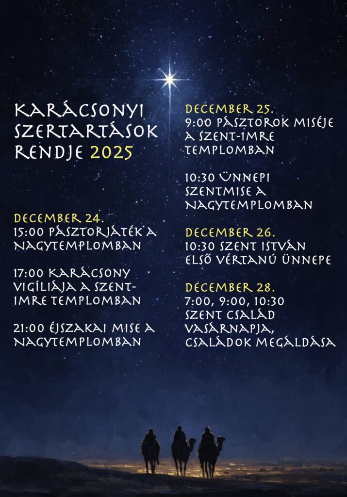 Karácsonyi szertartások 2025